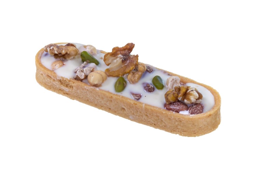 Nussschiffchen mit weißer Schokolade